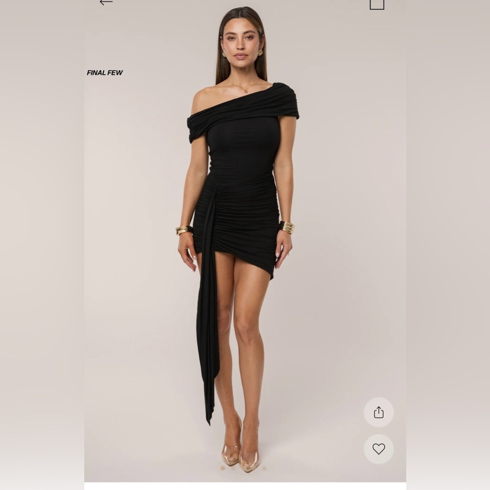 Jluxlabel Black Off The Shoulder Drape Dress